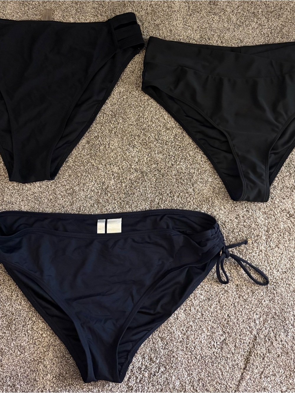 Classic Black High and Mid Rise Bikini Bottoms - Women's Swim